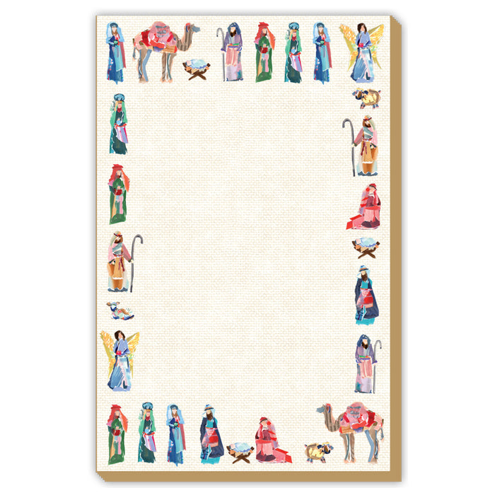 Lauren Dunn Nativity Scene Border Luxe Large Notepad