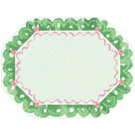 Lauren Dunn Green Ribbon Border With Pink Buds Posh Placemat