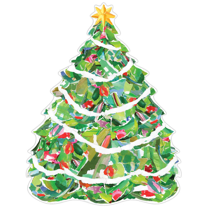 Lauren Dunn Green Christmas Tree Posh Die-Cut Placemats