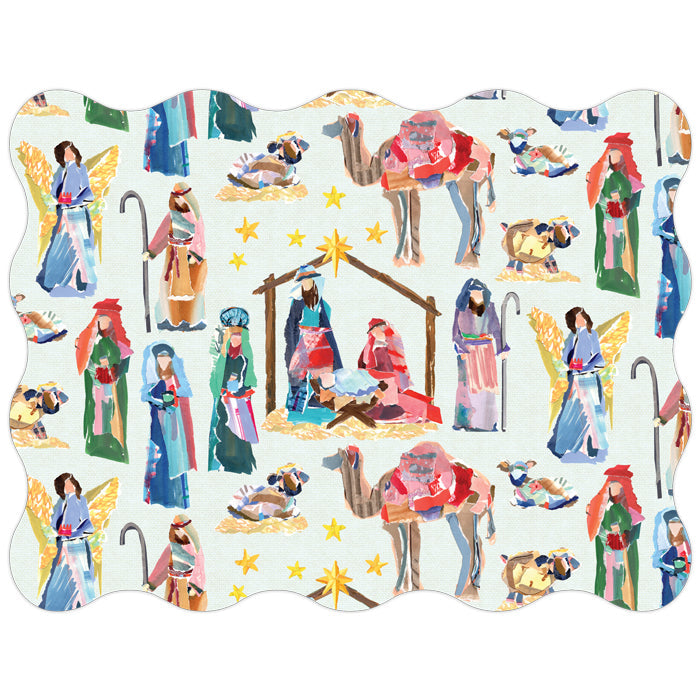 Lauren Dunn Nativity Scene Pattern Posh Die-Cut Placemats