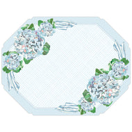 Lauren Dunn Blue Hydrangea Floral Corners Posh Die-Cut Placemat
