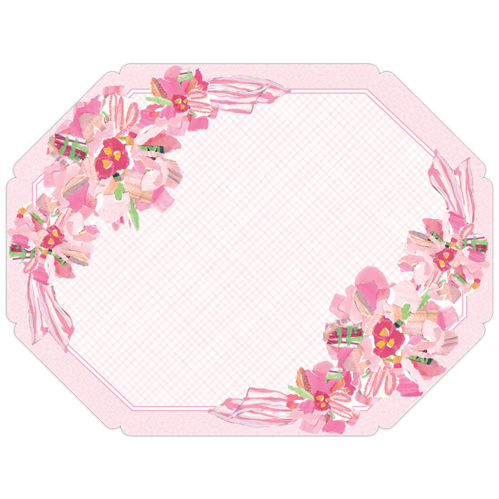 RosanneBeck Collections Lauren Dunn Floral Corners Die-Cut Placemat - Thumbnail 2