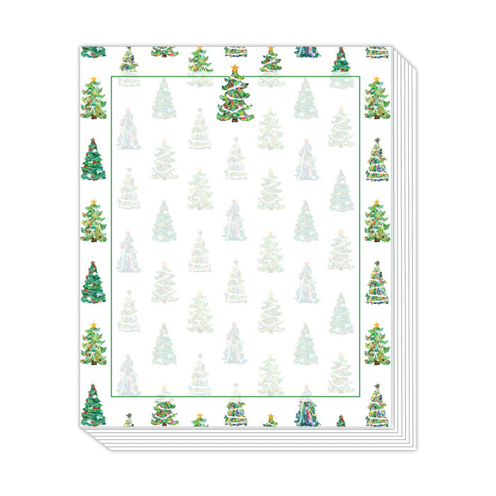 Lauren Dunn Green Christmas Tree Pattern Stack Pad