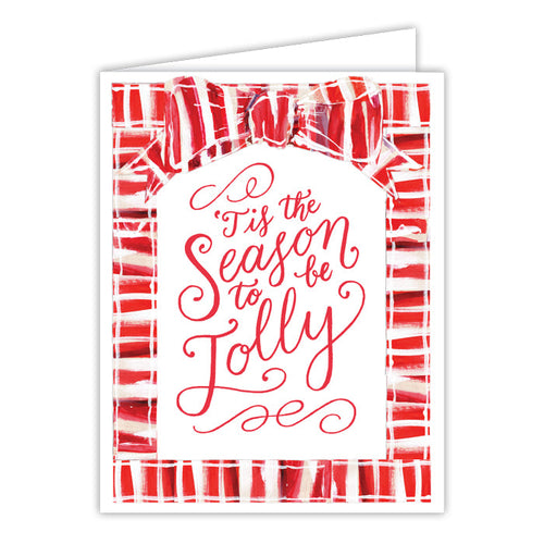 Lauren Dunn Tis The Season To Be Jolly Red and White Greeting Card