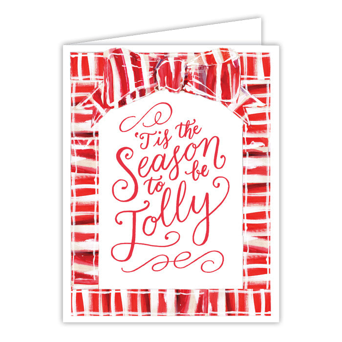 Lauren Dunn Tis The Season To Be Jolly Red and White Greeting Card