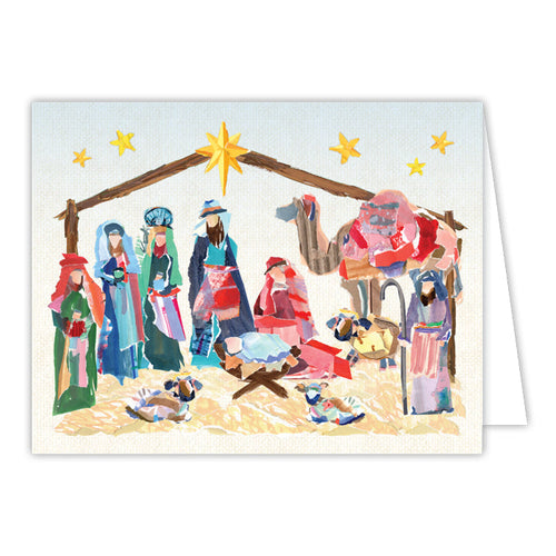 Lauren Dunn Nativity Scene in Manger Greeting Card