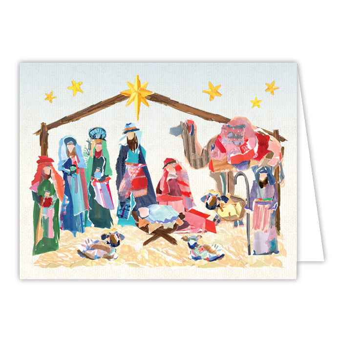 Lauren Dunn Nativity Scene in Manger Greeting Card