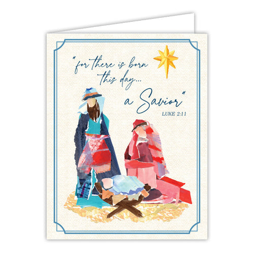 Lauren Dunn For There Is Born This Day A Savior Baby Jesus Greeting Card