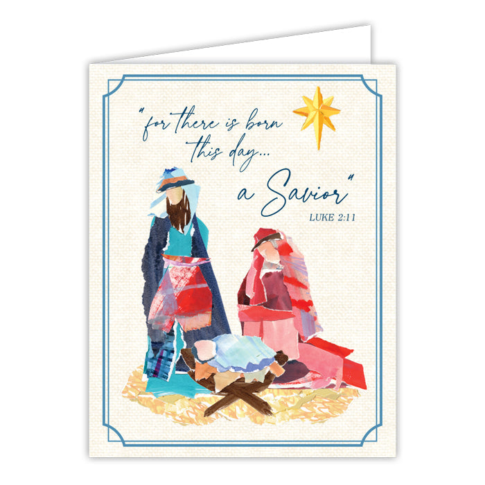 Lauren Dunn For There Is Born This Day A Savior Baby Jesus Greeting Card