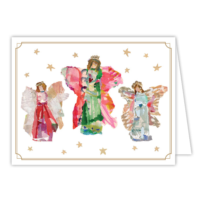 Lauren Dunn Angel Trio with Stars Greeting Card