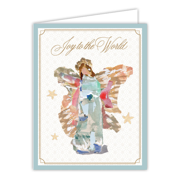 Lauren Dunn Joy To The World Blue Angel Greeting Card