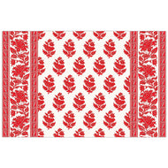 Sue Sartor Holiday Red Vintage Lily Block Print Paper Placemat