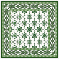 Sue Sartor Holiday Green Fiore Clover Square Placemat
