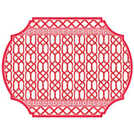 Sue Sartor Holiday Red Vintage Lily Block Print Posh Placemat