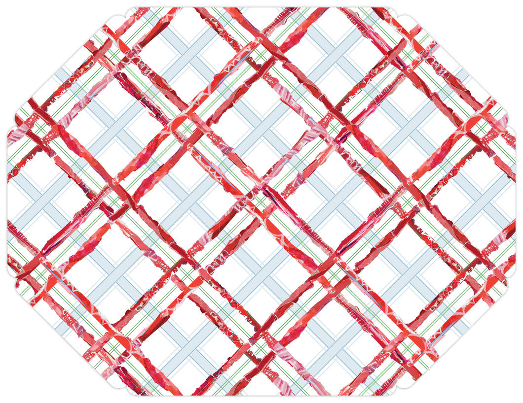 Lauren Dunn Abstract Plaid Posh Die-Cut Placemat