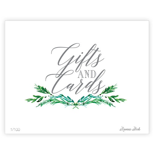 Wedding Greenery Gifts and Cards Wedding Signage