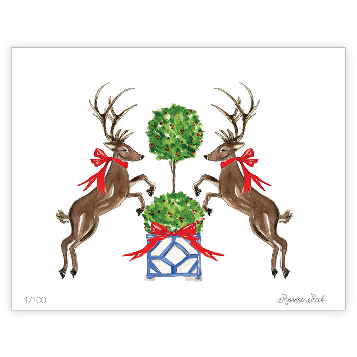 Holiday Reindeer Art Print