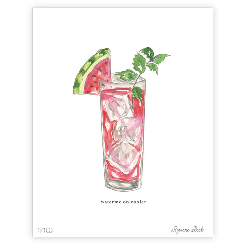 Watermelon Cooler Watercolor Art Print