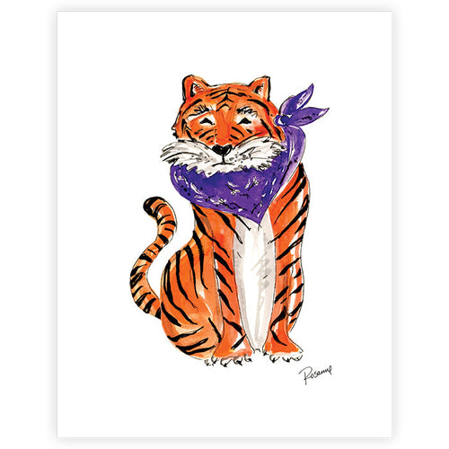 Orange & Purple Tiger Art Print