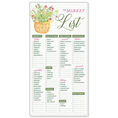 The Market List Florals in Basket Large Pad