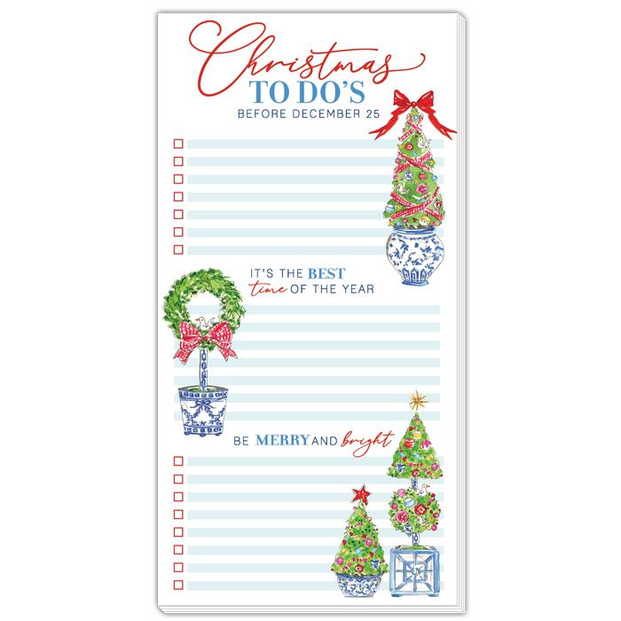 Christmas To Do's Before December 25 Merry and Bright Topiaries Oversized Pad