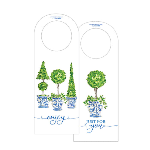 Topiary with Ivy Wine Tag