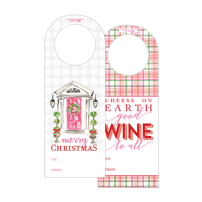 Merry Christmas Front Door Wine Tag