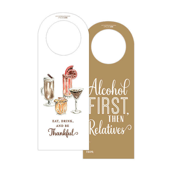 Eat Drink Be Thankful Wine Tag