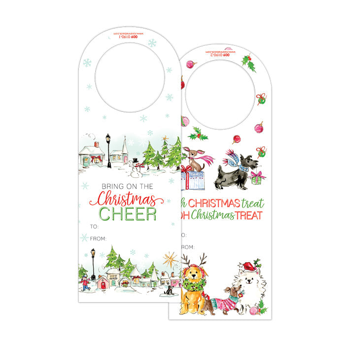 Christmas Dogs Wine Tags