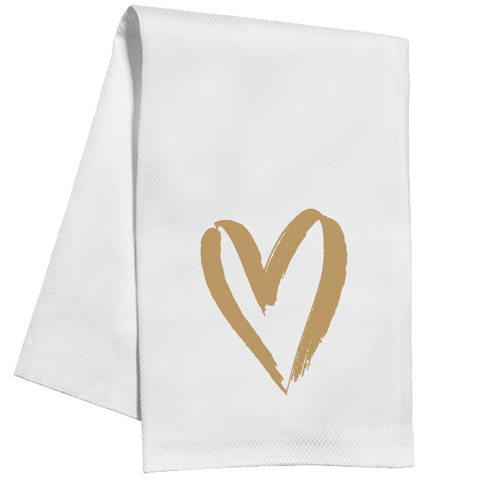 Gold Heart Kitchen Towel