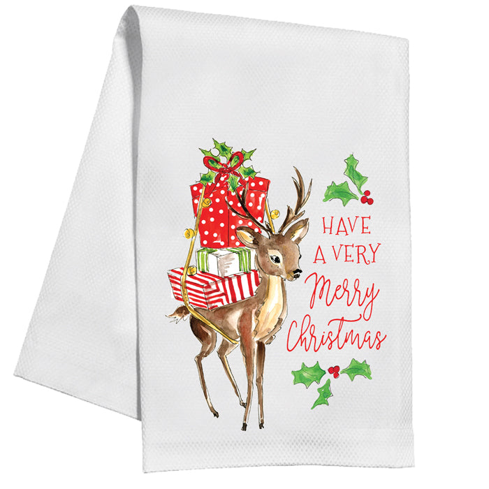 Twas the Night Reindeer Kitchen Towels - Festive Christmas Decor