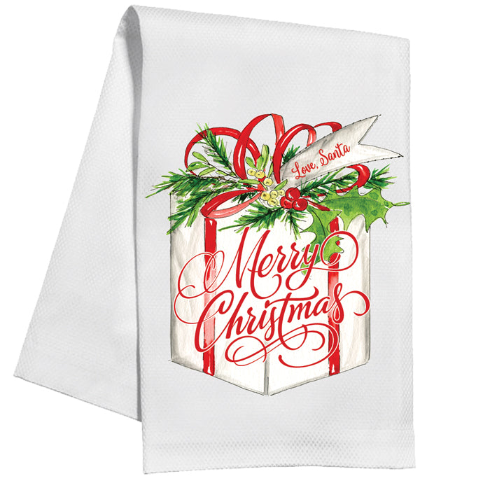 Merry Christmas Present Kitchen Towel