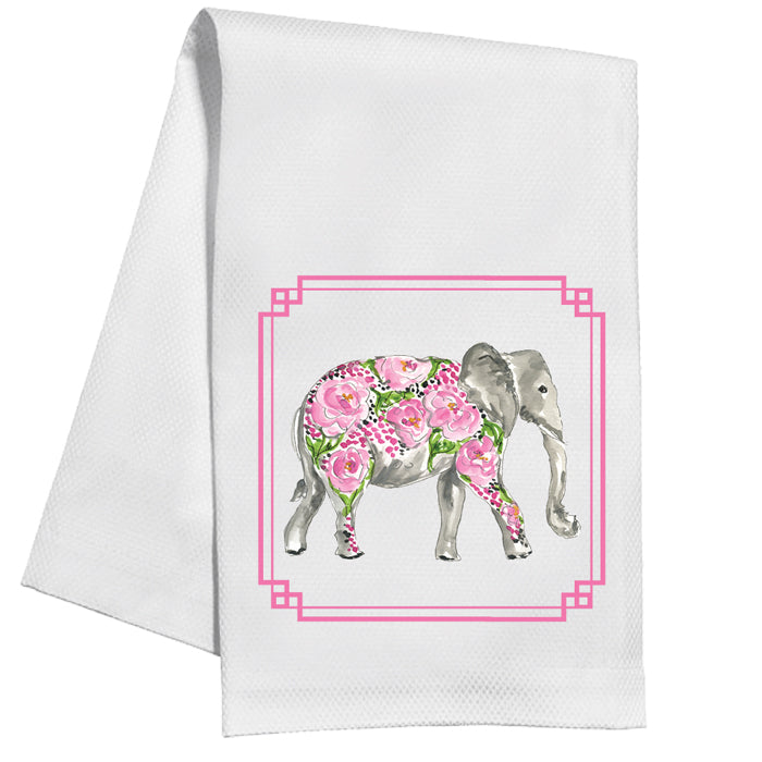 Pink Elephant Kitchen Towel
