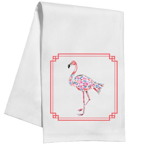 Orange Flamingo Kitchen Towel
