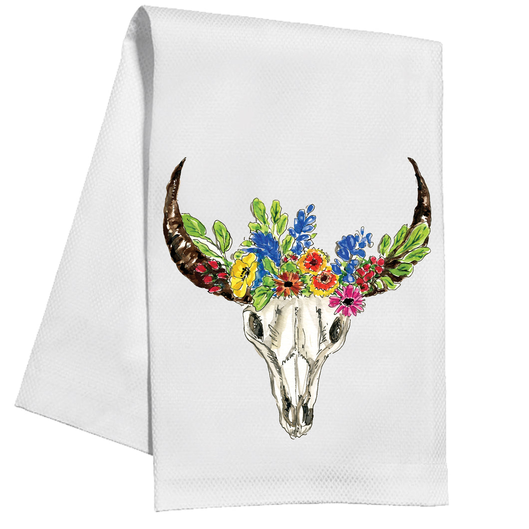 Wildflower Skull Kitchen Towel