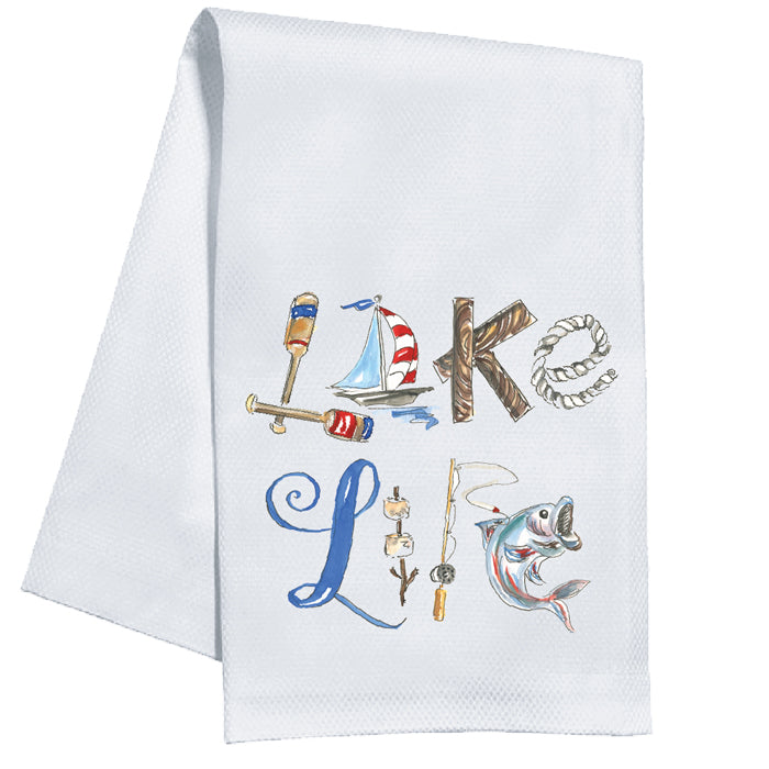 Lake Life Icons Kitchen Towel