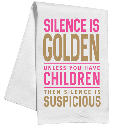 Silence Is Golden Kitchen Towel
