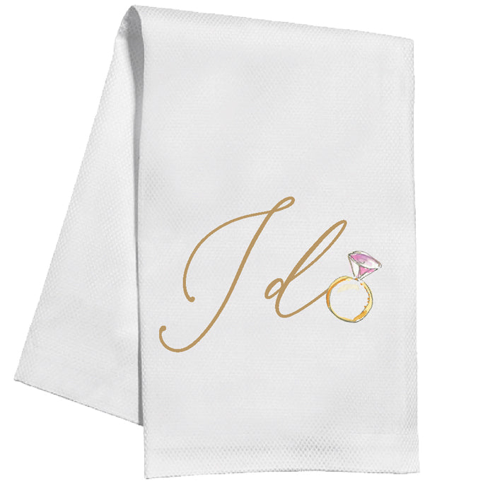 I Do Engagement Ring Kitchen Towel