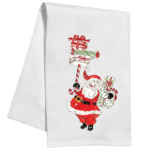 Holiday Santa with Presents Kitchen Towel
