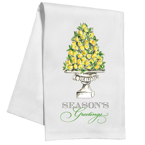 Season's Greetings Lemon Topiary Kitchen Towel