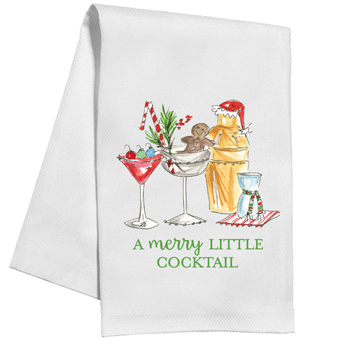Holiday Cocktails Kitchen Towel