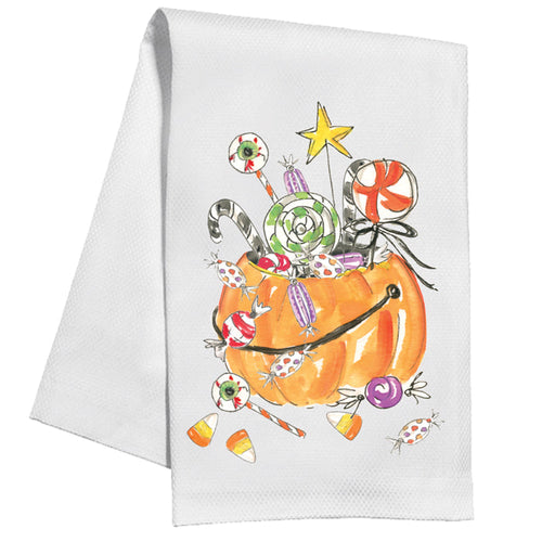 Pumpkin Filled with Candy Kitchen Towel