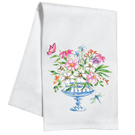 Pink Handpainted Floral Arrangement Kitchen Towel