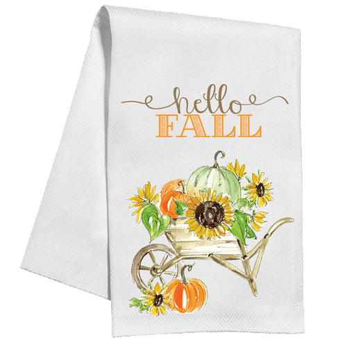 Hello Fall Wagon Kitchen Towel