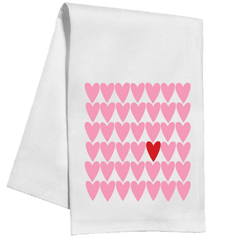 Repeating Hearts Kitchen Towel