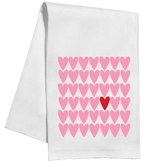 Repeating Hearts Kitchen Towel