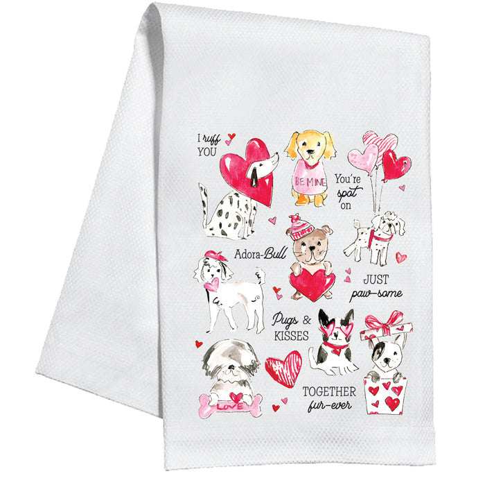 Valentine’s Dogs Kitchen Towel