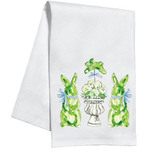 Boxwood Bunnies Kitchen Towel