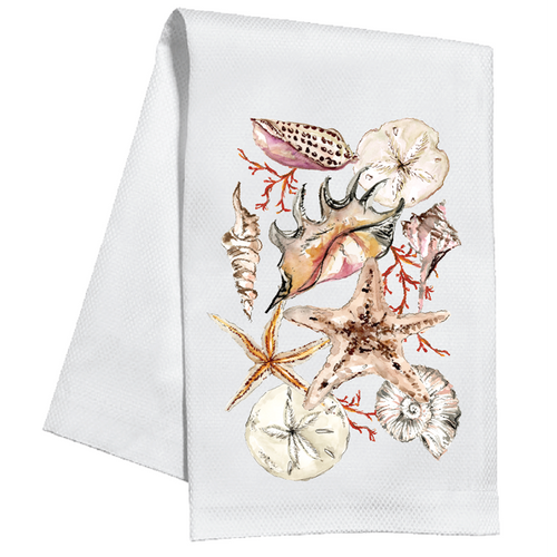 Coastal Seashells Kitchen Towel