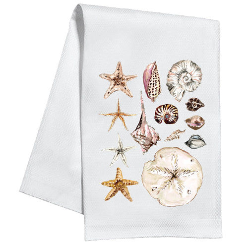 Coastal Starfish and Sand Dollar Kitchen Towel